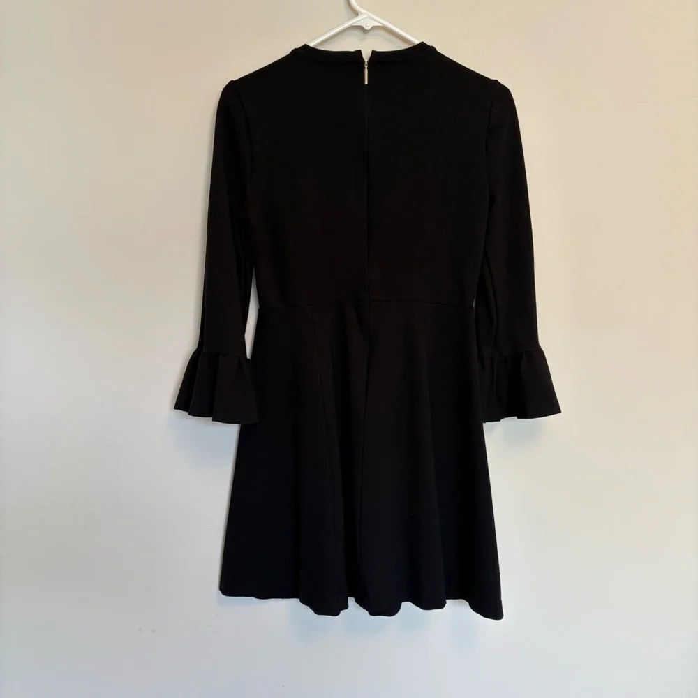 Kate Spade Black Fit & Flare Mini Dress with Bell Sleeves Size Small